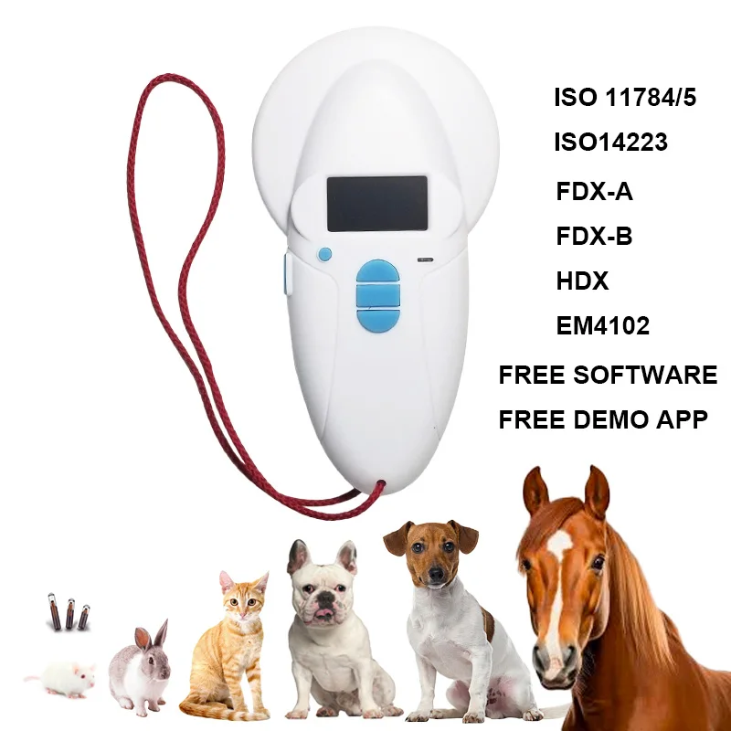 Multi-protocol ISO11784/5 ISO14223 FDX-B,FDX-A,HDX ,EM4102 125khz,134.2khz RFID microchip scanner for Animal shelters,Veterinary
