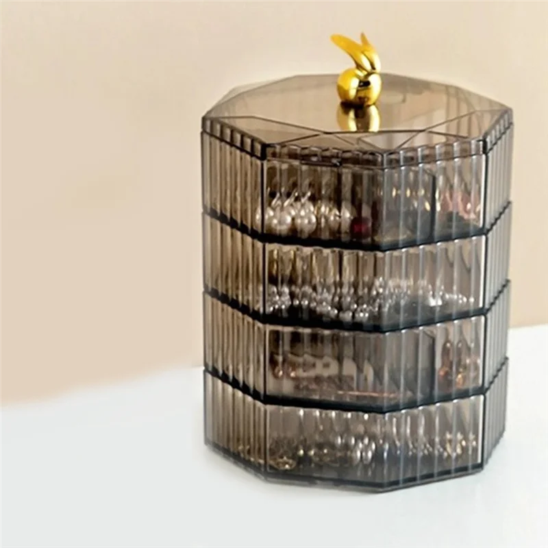 BHBD-ジュエリーボックス、ハンドル付きアクリルジュエリーオーガナイザー、女性や女の子向けのクリアジュエリーボックス、メイクアップオーガナイザー、耐久性のあるブラック