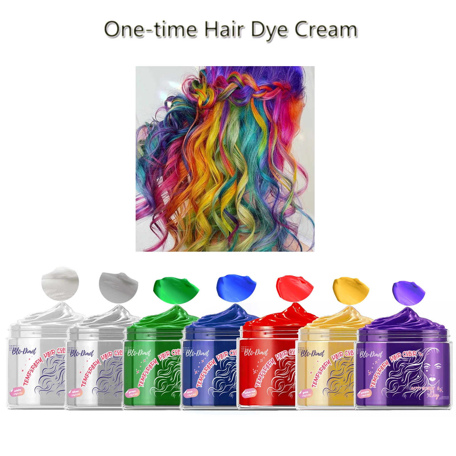 

Bio-Dembali Tymczasowy восковой крем для окрашивания волос 120 г Easy Wash Out Party Косплей Укладка и окраска для мужчин/женщин/детей