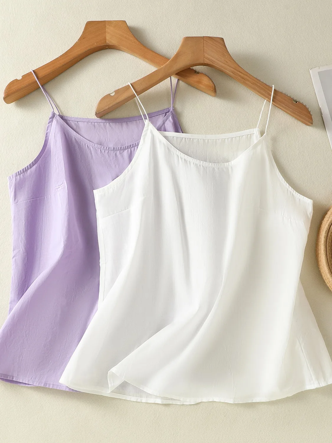 순면 여름 베이직 스몰 스트랩 여성 루즈핏 얇은 베스트 탑 슬림하고 아름다운 출퇴근룩 레귤러 길이
