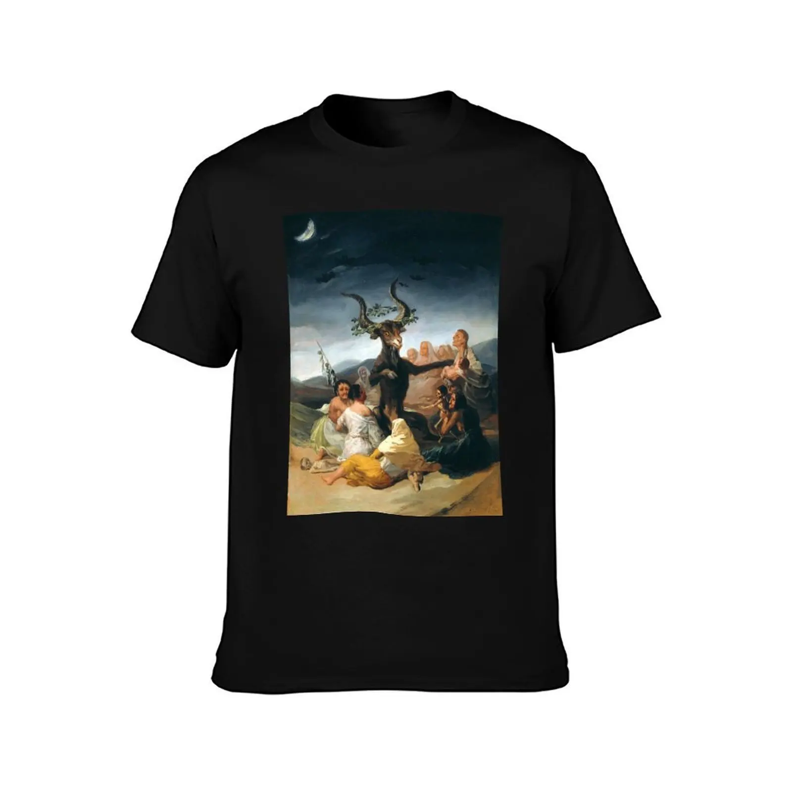 Witches' Sabbath (Goya, 1798) T-Shirt, Summer Casual Cotton Tee, Oversized Streetwear Tops, Vintage Graphic Print, 100% Cotton