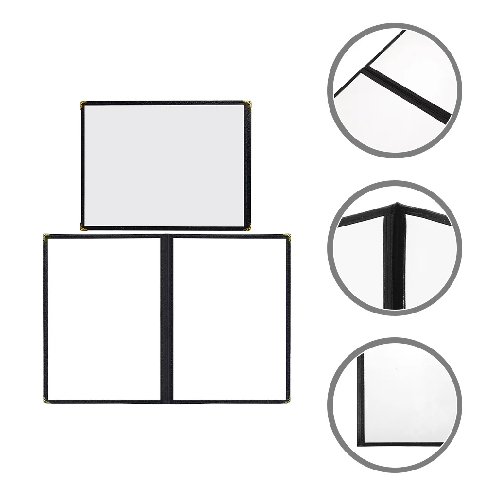 

2Pcs Transparent Menu Binder Clear PVC Loose-Leaf Folder Rounded Corner Restaurant Menu Cover Portable Restaurant Supplies