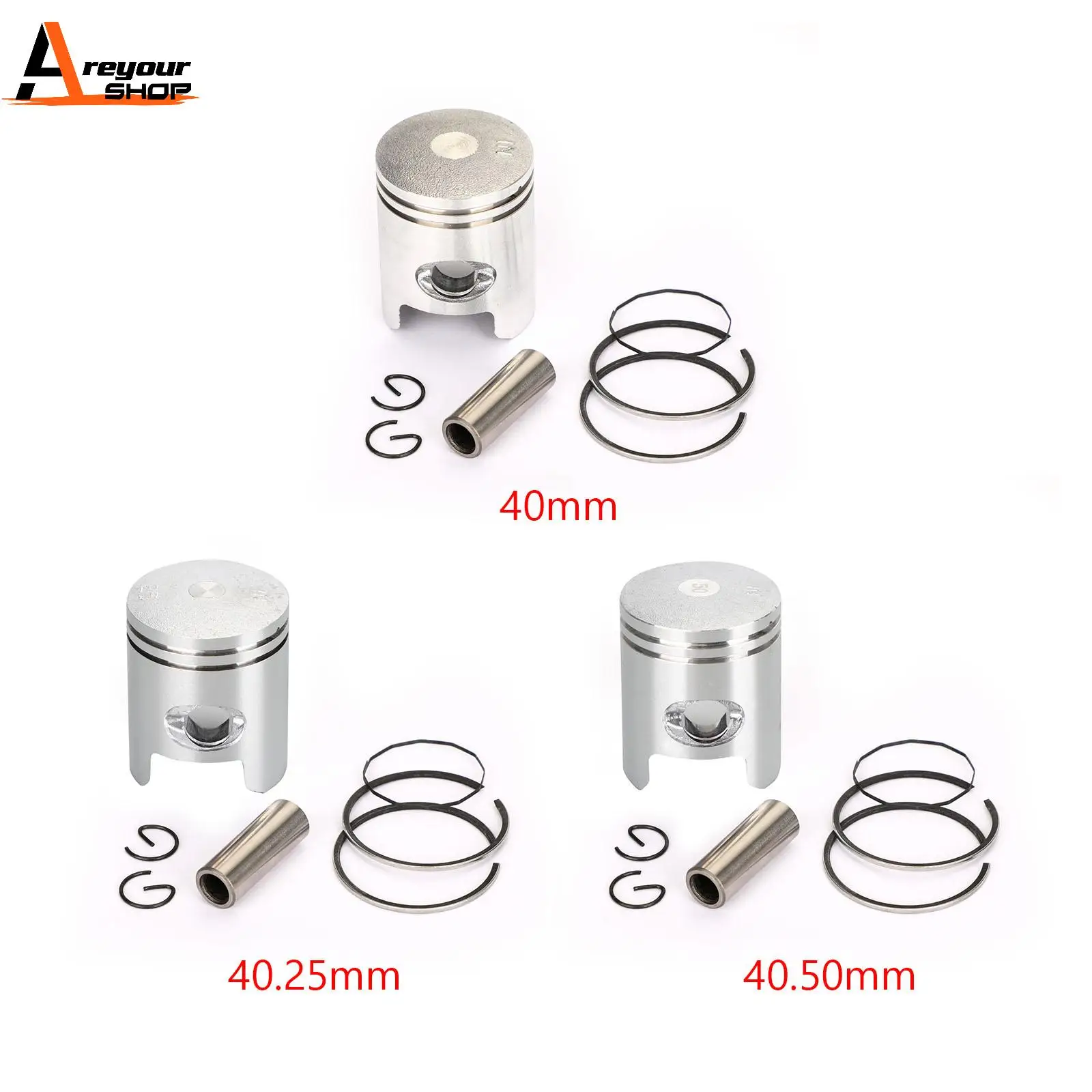 Areyourshop Piston Kit Standard Bore Fit for Honda NH50 Lead Topic ZX50 Live DIO 1995-2004 13110-GBL-010 Motor Parts