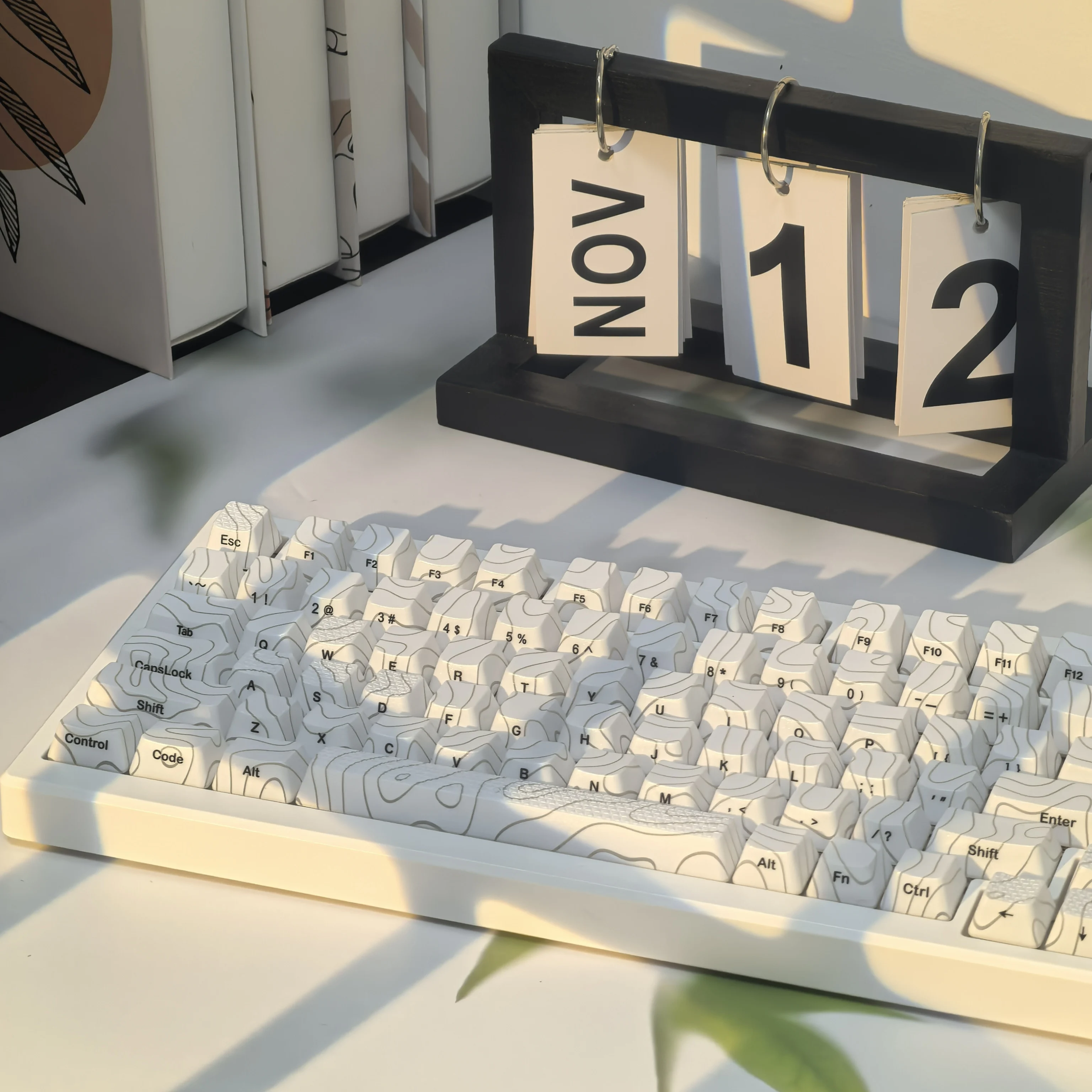 Topographic Keycaps New Version Pattern Shine-Through OEM Profile Keycap 118 Keys Side Engraved Translucent Contour 2.0 Key Cap