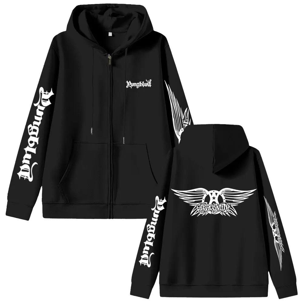 YUNGBLUD Толстовка на молнии с графическим принтом для мужчин и женщин, повседневная хлопковая куртка на молнии, мужская толстовка на молнии в стиле хип-хоп, уличная одежда