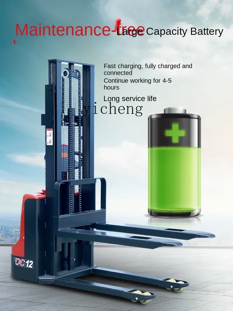 

b11Forklift Hangfork Electric Stacker 2 Tons Small Hydraulic Car 1 Ton Automatic Lift Truck Loader