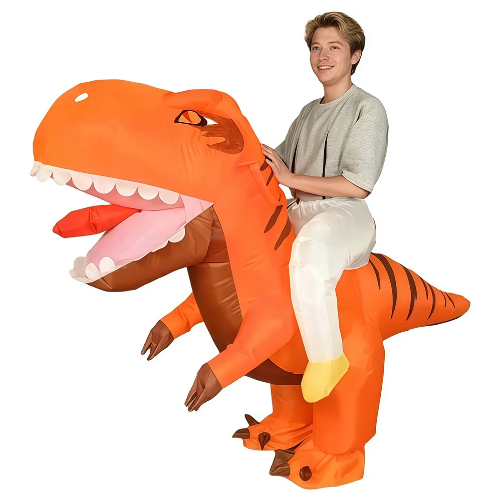 

Riding Dinosaur Inflatable Suit Halloween Stage Performance Tyrannosaurus Costumes Parent Child Activities Cartoon Doll Clothes
