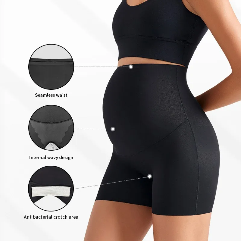 Pregnant Women 3Pcs Maternity Safety Shorts High Waist Belly Support Pregnancy Shorts Dress Seamless Waist Pregnancy Clothing