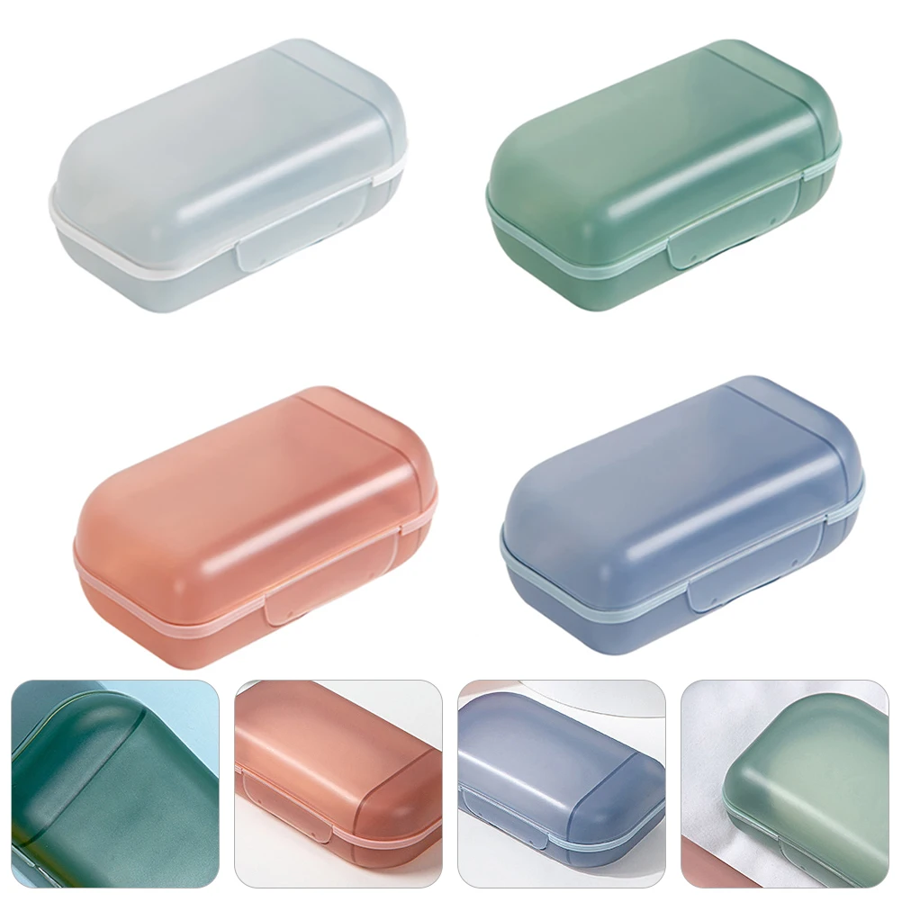 

4pcs Travel Box Plastic Travel Soap Container Lightweight Portable Leak Proof for Camping Hiking School Gym Trip Outdoor