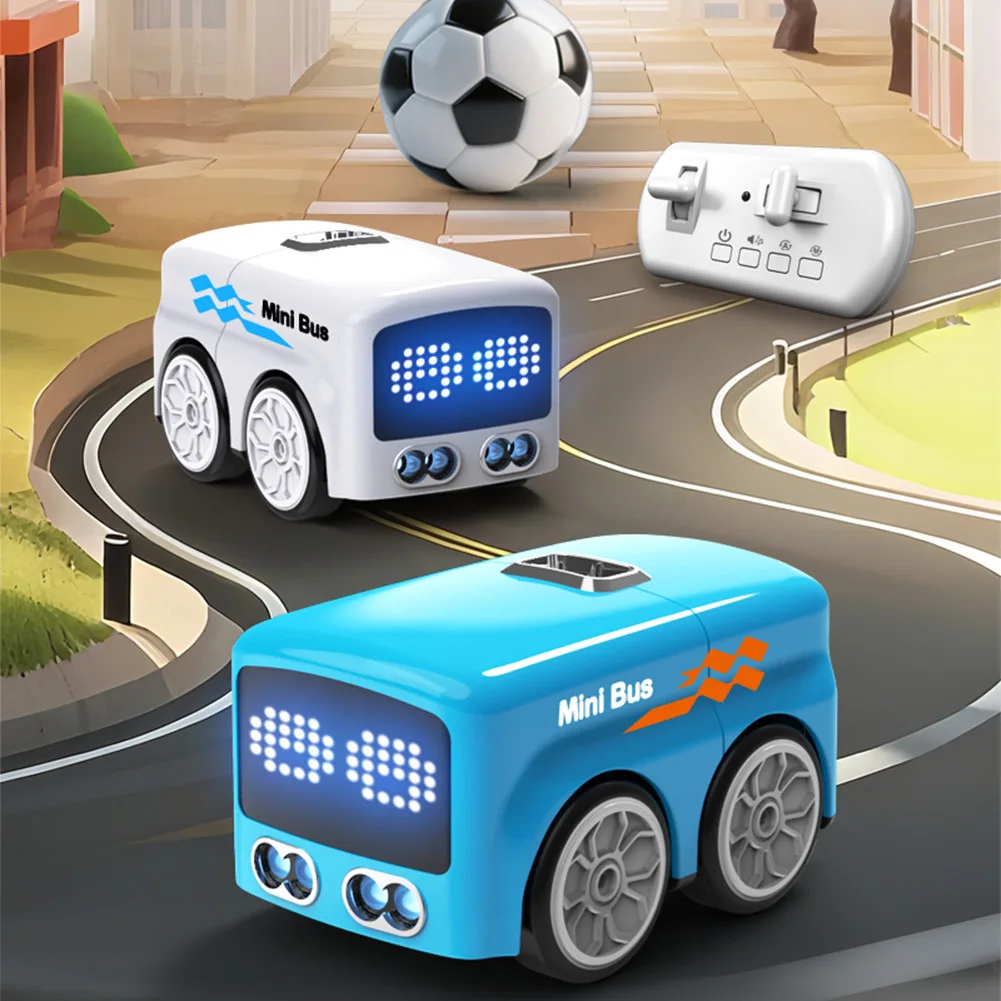 Interactive RC For Mini Bus With 4-Mode LED Display Intelligent Remote Control Gesture Sensing Induction Follow Racing Vehicle