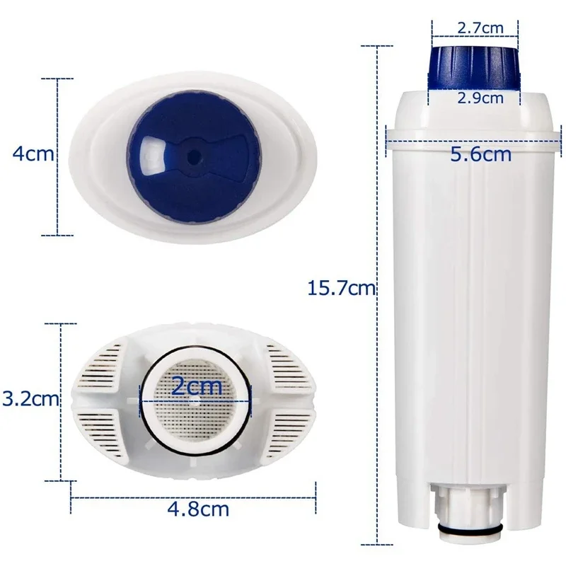 Filtro de máquina de café de 2 pacotes para DELONGHI DLSC002 ECAM, Esam, ETAM, BCO, EC - Amaciante de carvão ativado