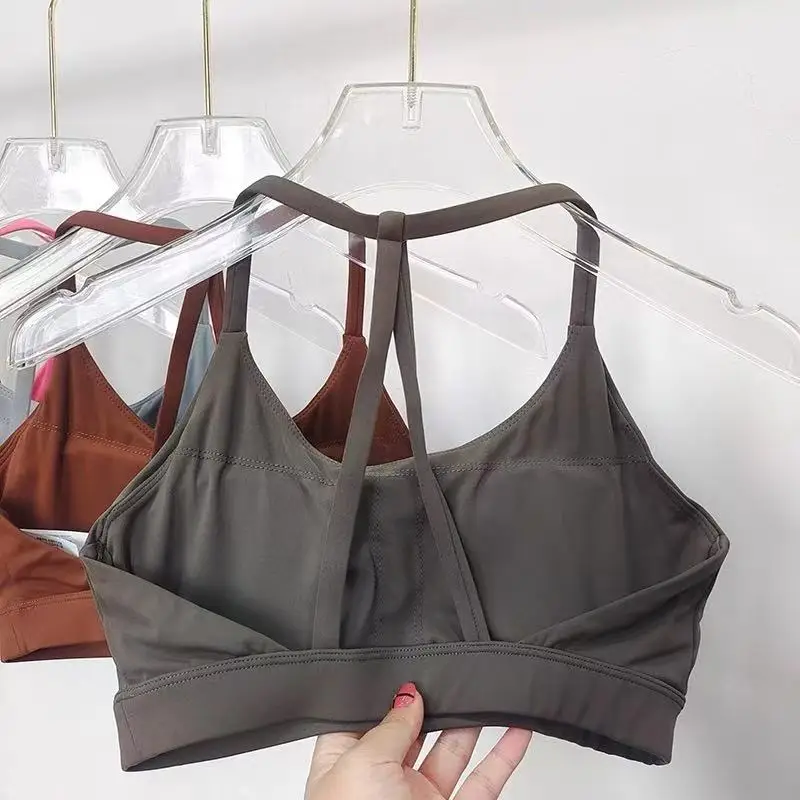 

Beautiful Back Sports Underwear Women's Thin Shoulder Strap Hanging Neck Strap Naked Feel bra Yoga Bra Fitness Training Tank