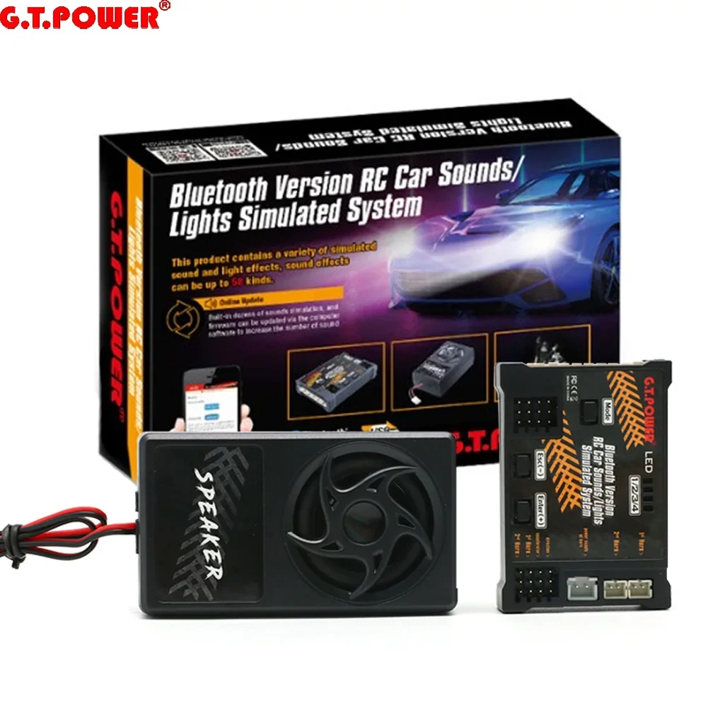 RoRuSG.T.Power Bluetooth Version RC Car Engine Sound Simulated System / Lights Simulated System For RC Car Axial SCX 10 TRX4