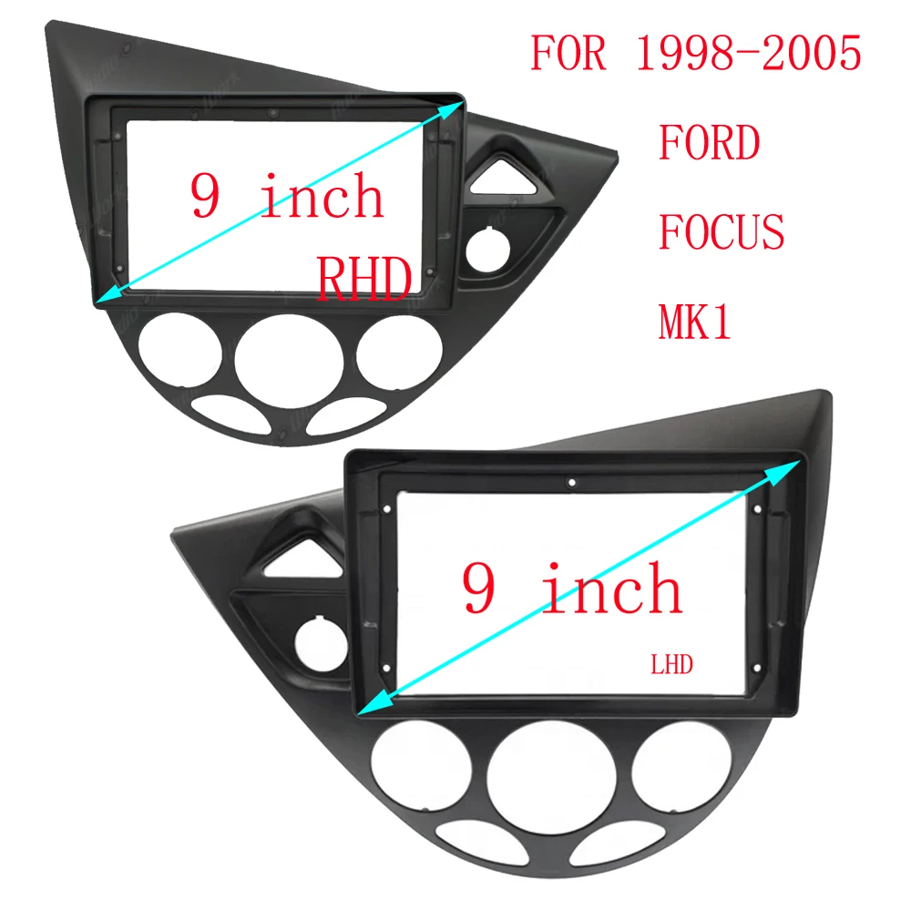 9 INCH Car Frame Fascia Adapter Android Radio Dash Fitting Panel Kit For Ford Focus MK1 1998-2005