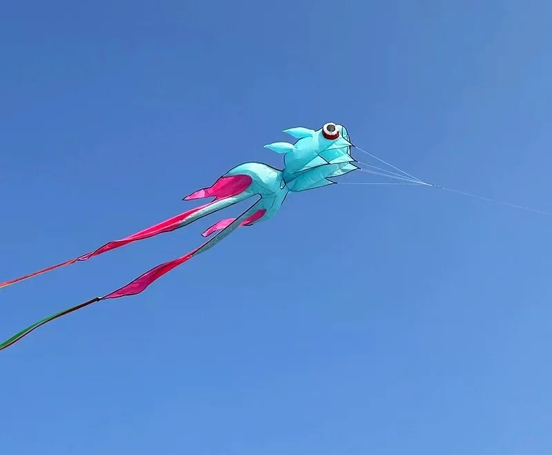 Free Shipping 13.5m fish kites flying toys for kids kites string line cometas playa juego infantil exterior tissus infrared toy