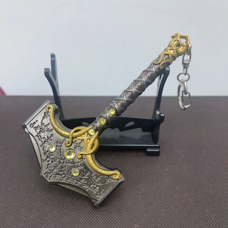 Game Peripheral Hammer Toy, 12cm (4.72 Inch), Mjolnir, Zinc Alloy Metal, Non Sharp, Metal Blade, God of War