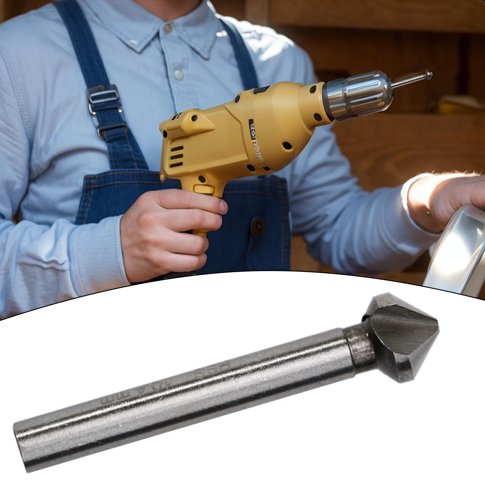 Professional Grade 90 Degree Countersink Drill Bit with 3 Flute Design for Precision Chamfering of Metals and Woods
