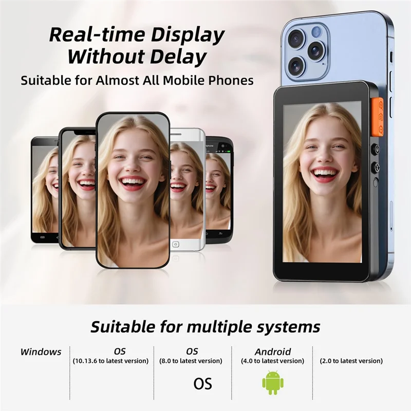 

A32T-для селфи в прямом эфире для монитора селфи с динамиком, магнитный экран монитора видеоблогов телефона