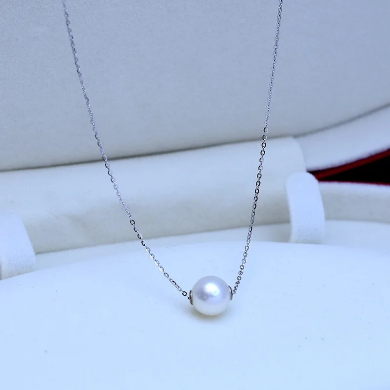 Pearl passepartout necklace pendant S925 classic jewelry for women A-072911