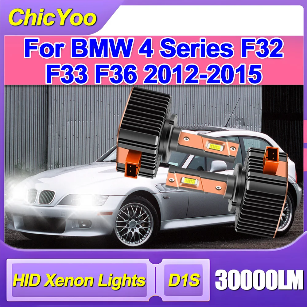 

2X Turbo Lamps D1S Auto HID Xenon Lights Canbus LED Headlamps Bulbs 30000LM 120W 6000K For BMW 4 Series F32 F33 F36 2012-2015