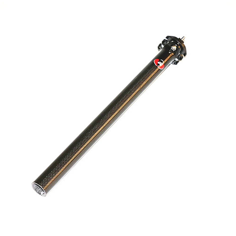 TEMANI-Mountain Bike Double Nail Aluminum Joint Seat Post, 3K Carbon Fiber Straight Head, 27.2mm, 30.8mm, 31.6mm x 35mm, 400mm