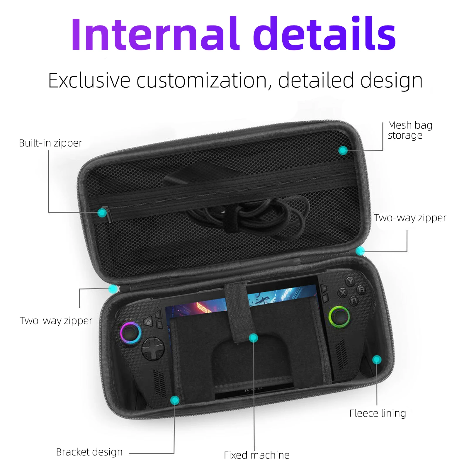 

Protective Case with Screen Protector and Carrying Bag 3 in 1 Accessories Kit for ROG Xbox Ally / Ally X Travel Storage Cover