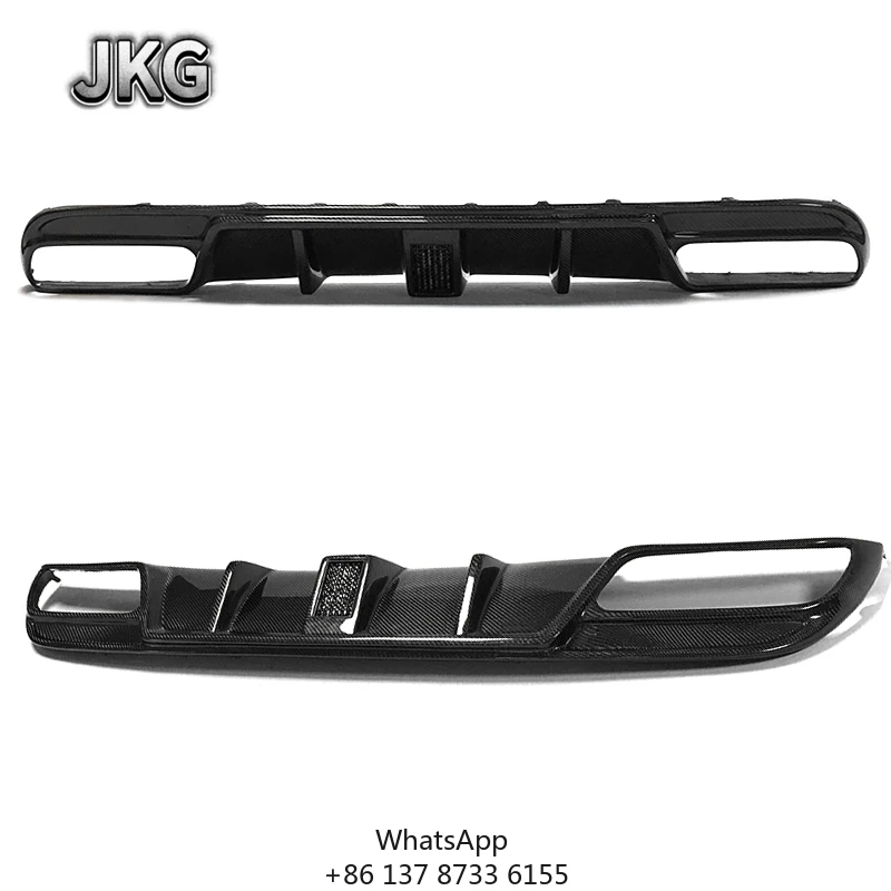 

JKG W205 C63 AMG FD Style Автомобильный диффузор из углеродного волокна со светодиодной направляющей для Mercedes Benz W205 C63 AMG Sport Bumper 4-дверный 2015-2018
