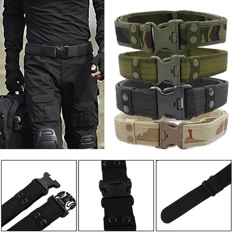 Pas taktyczny w kamuflażu, pas płócienny, pas dla entuzjastów militariów z tkaniny Oxford, pas do treningu wojskowego, męski pas outdoorowy z pianki EVA.