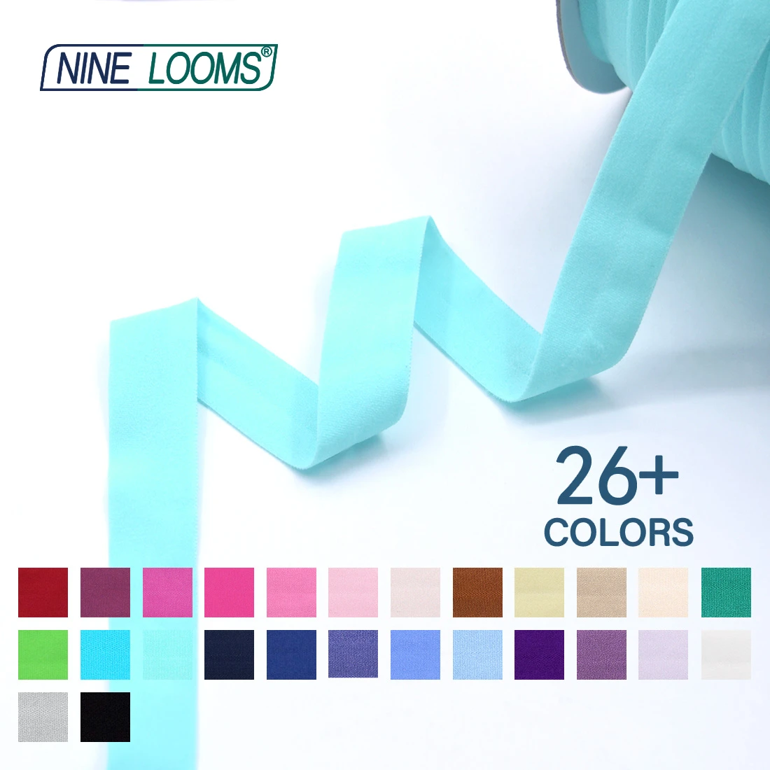 Neun Webstühle matt faltbar elastisch Feind 3/4 "20mm solide nicht glänzende Spandex Band Unterwäsche Dessous Näh besatz 50 Yard von Spule – Detail 14