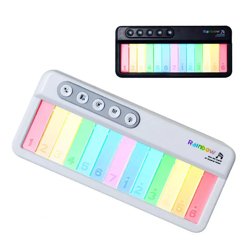 Piano de teclado eletrônico educacional para crianças, brinquedo musical para meninos e meninas, música light-up, 3 modos para crianças pequenas