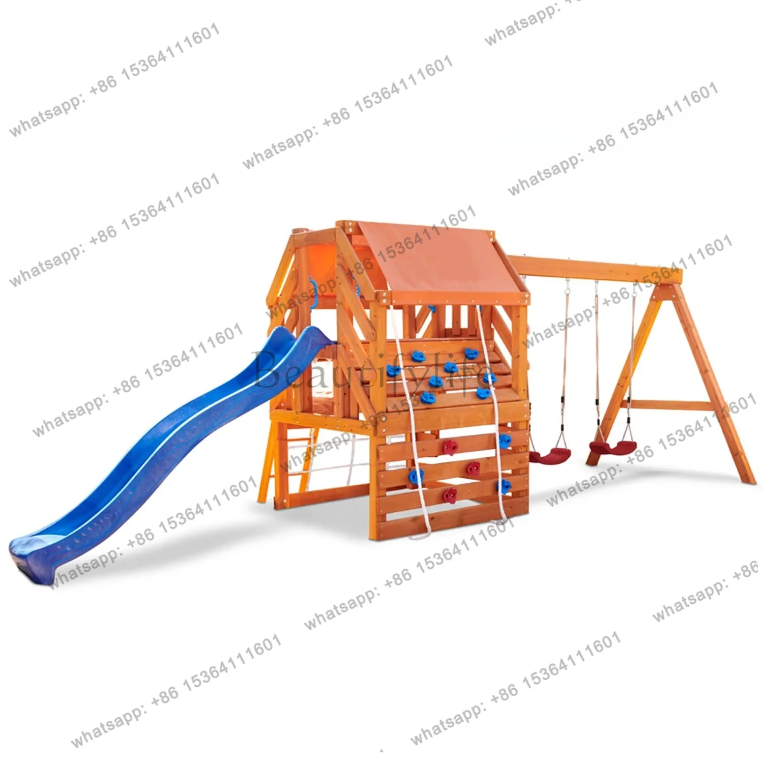 Outdoor Playground Climbing Fr - Kids Outdoor Wooden Climbing Frame recension och pris