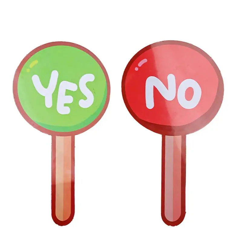 Yes No Paddles 2 paletas de subasta, palas falsas reales, letreros de respuesta rápida para profesores, suministros para eventos en el aula