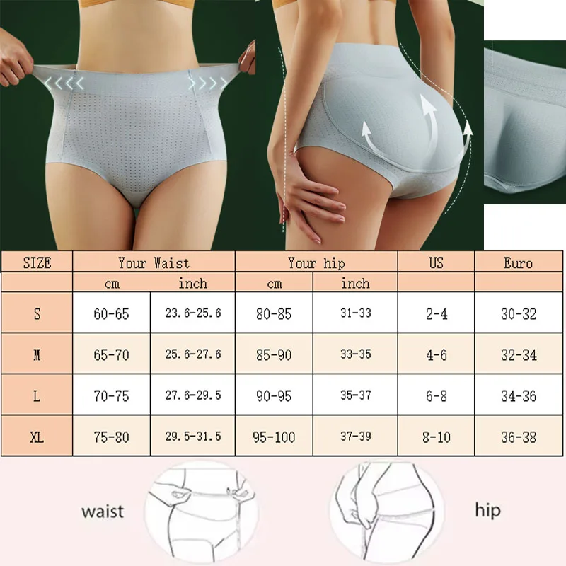 GUUDIA Breathable Seamless Butt Lifter Tummy Control Panty Booty Padded Hip Pad Enhancer Underwear Butt Lifting Shaper for Women