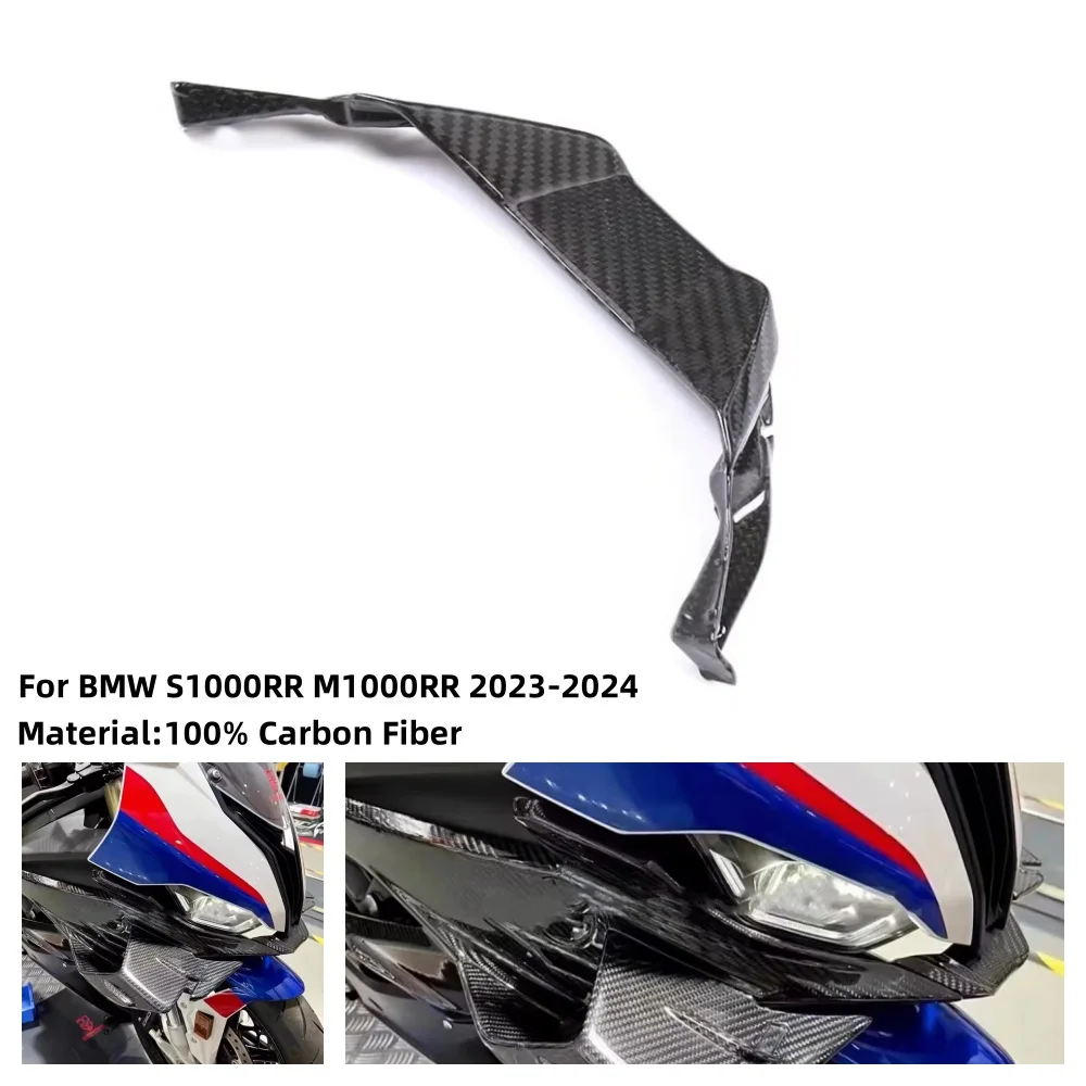 

For BMW S1000RR M1000RR 2024 2023 Front Spoiler 100% Carbon Fiber Look Forward Air Lip Cover Fairing Motorcycle Accessories