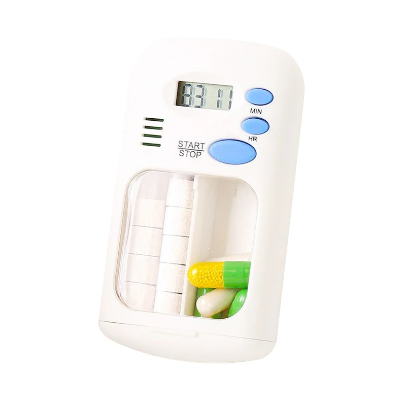 Smart Electronics Travel Pill Case,Mini Portable Drug Box WithTimer Alarm Clock Pills Drug Container,Via Organizer Pills Timer