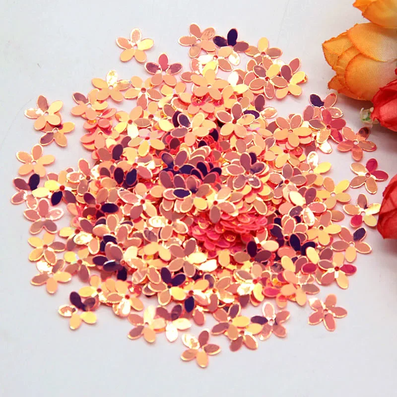 Matte White Transparent Crystal Flower Sequins, 10mm