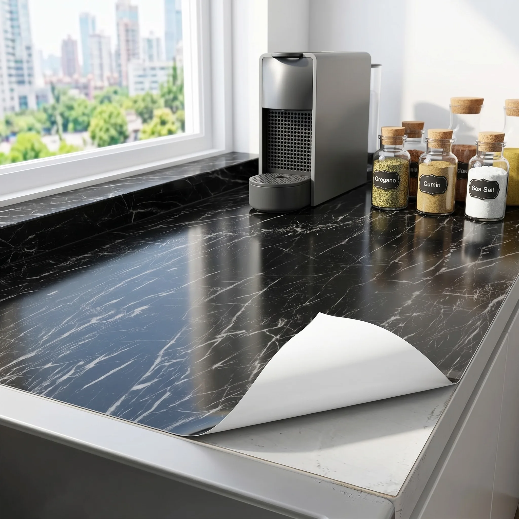 Papel Tapiz Autoadhesivo de Mármol, Resistente al Agua y al Aceite, para Encimeras de Cocina, Gabinetes, Mesas y Muebles
