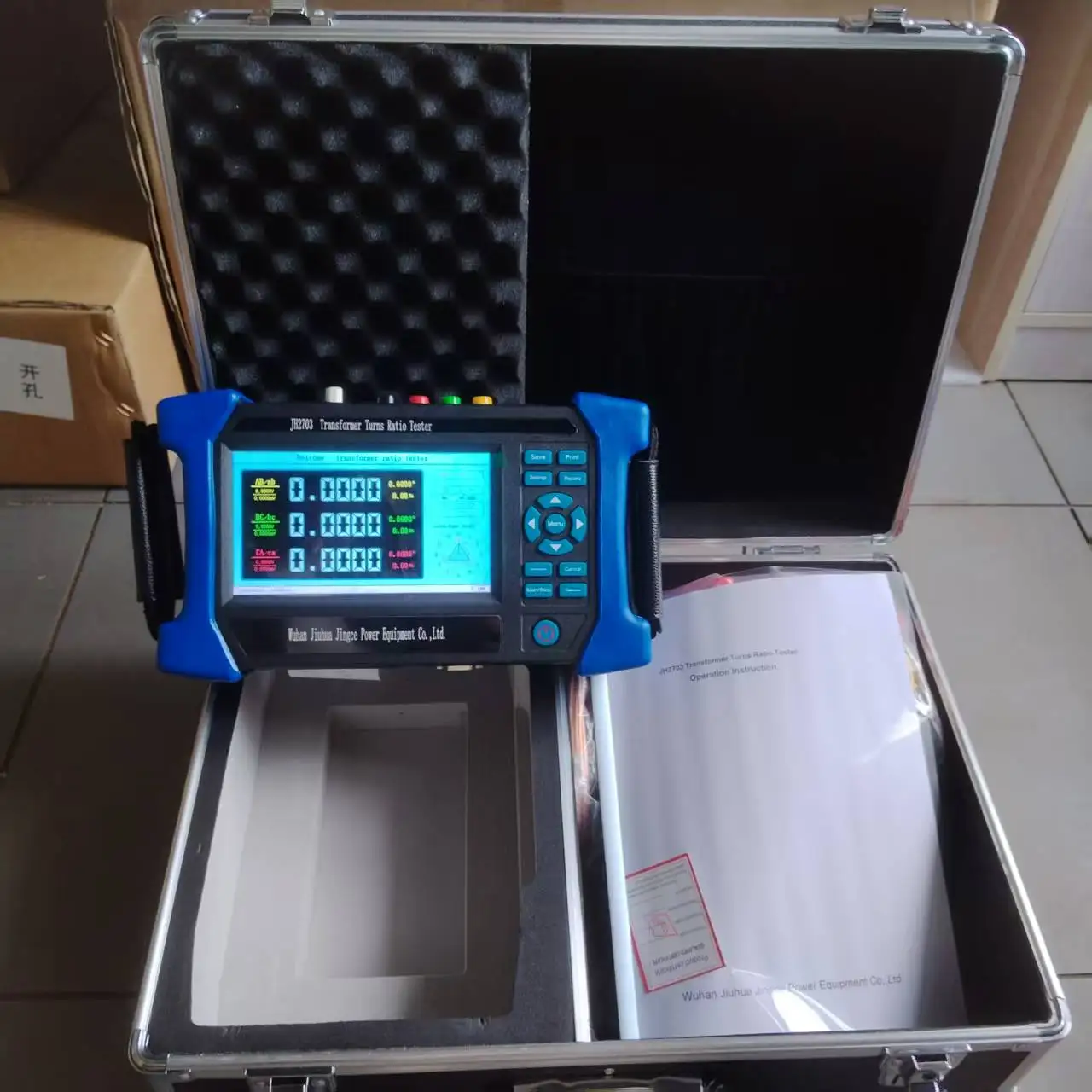 Handheld Three Phase Voltage Transformer Turns Ratio Tester Large Display Screen Periodic Turns Ratio Meter With Printer