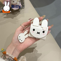Kawaii Miffy AirPods 1/2/3/4/Pro/Pro2 Earbud Case Cute Wearing Flowers Leather Exterior Drop-resistant Wear-resistant Girl Gift