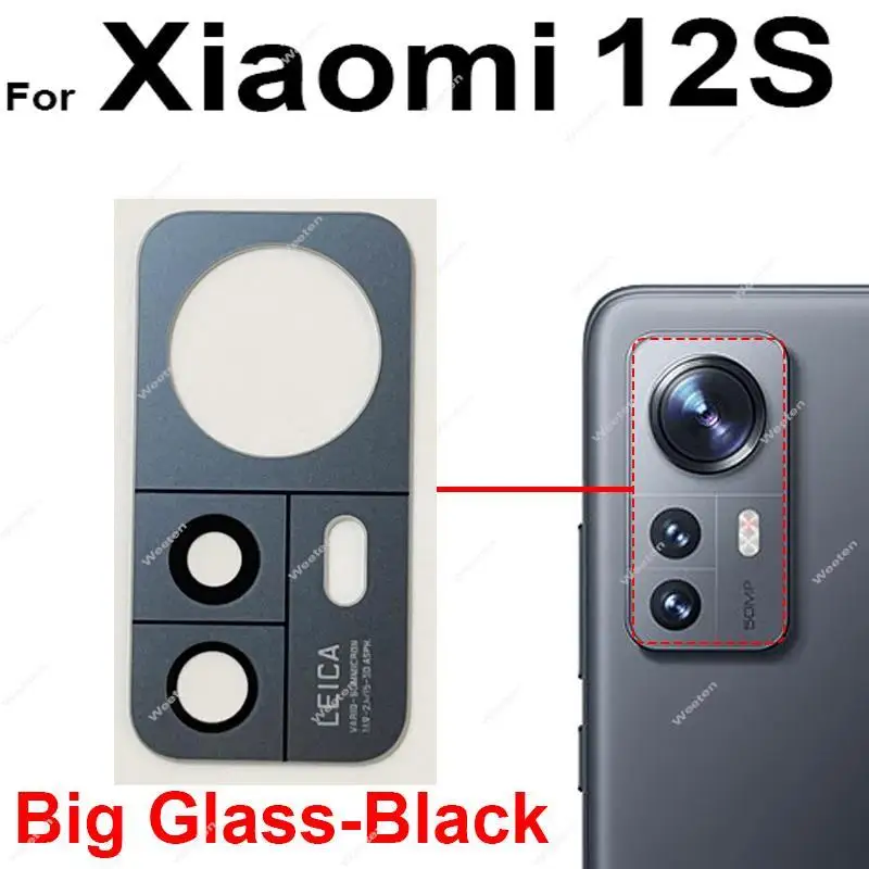 For Xiaomi 12 12X 12S Rear Back Camera Lens Glass Big Small Glass Lens with Adhesive Stiker Replacement Parts