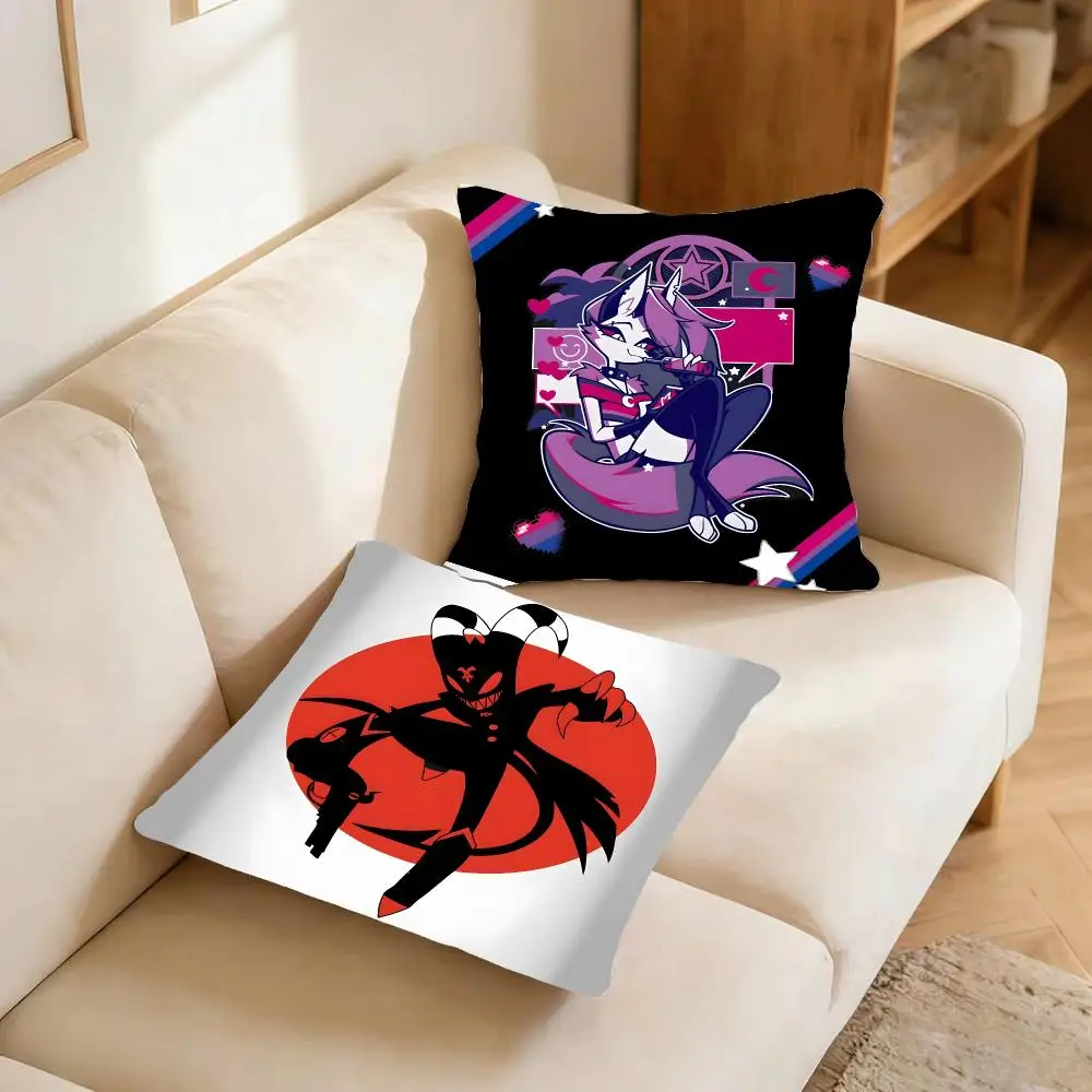 Animation Character Helluva Boss Loona Cushion Cover Warm coral fleece Cute kawaii plush Kawaii mascot throw