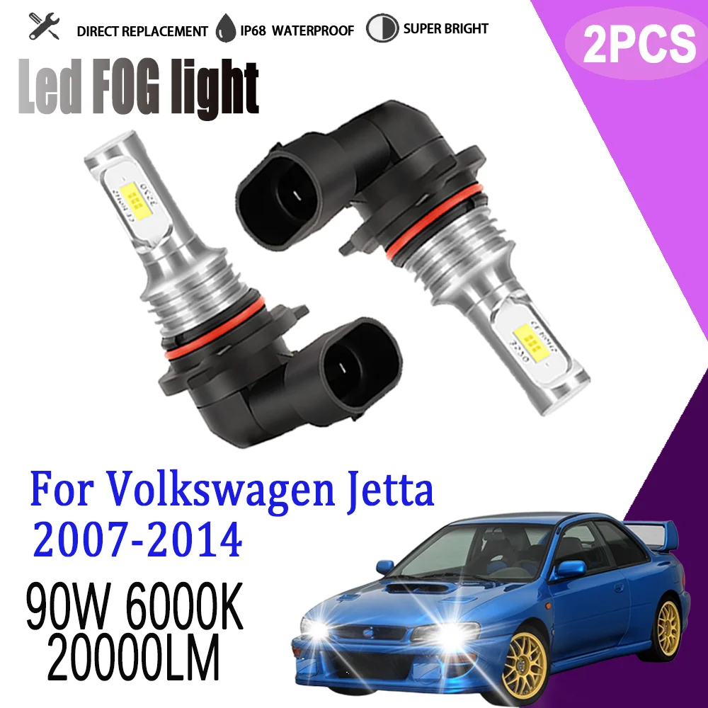 

2Pcs 90W 20000LM 9006 LED Foglight Bulb CSP Chips Foglamps 6000K White Bulbs Plug And Play For Volkswagen Jetta 2007-2014