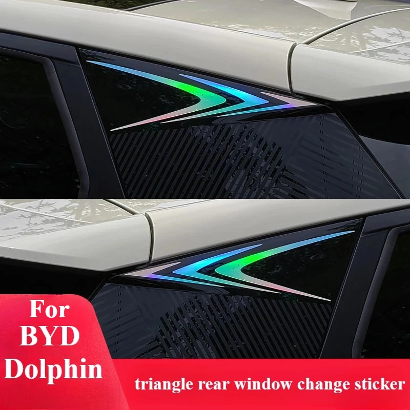 

Car Triangle Rear Window Modified Body Stickers Decoration FOR BYD Dolphin Rear exterior decoration stickers Car accessories