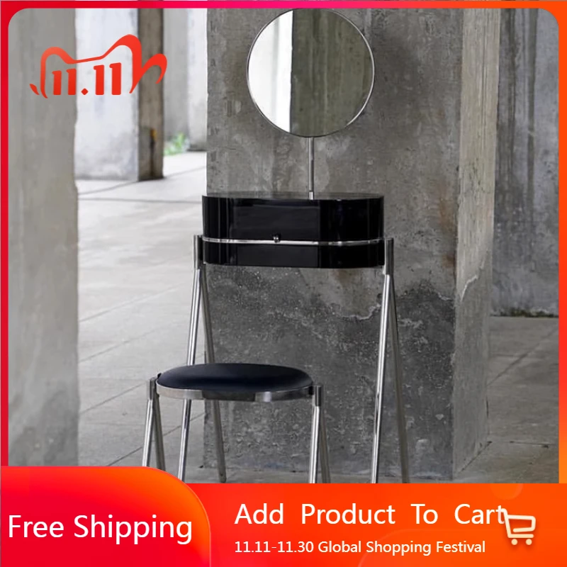 ضوء أسود فاخر خفيف فاخر من الخشب الجمال تصميم بسيط منضدة الزينة نظام خمر Penteadeira صالة جناح الأثاث