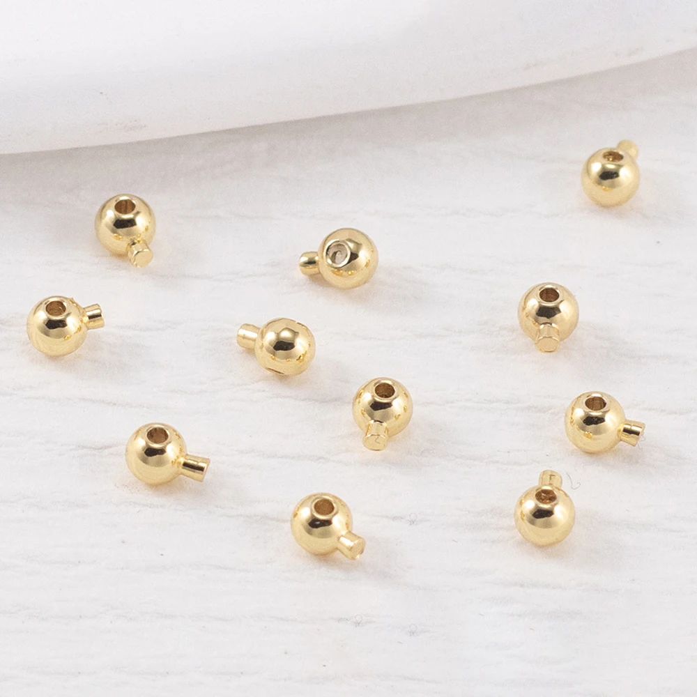 Brass Crimp Beads Diy Bracelet Becklace End Stopper Positioning Clasp Ball Snap Clip Handmade Jewelry Accessories