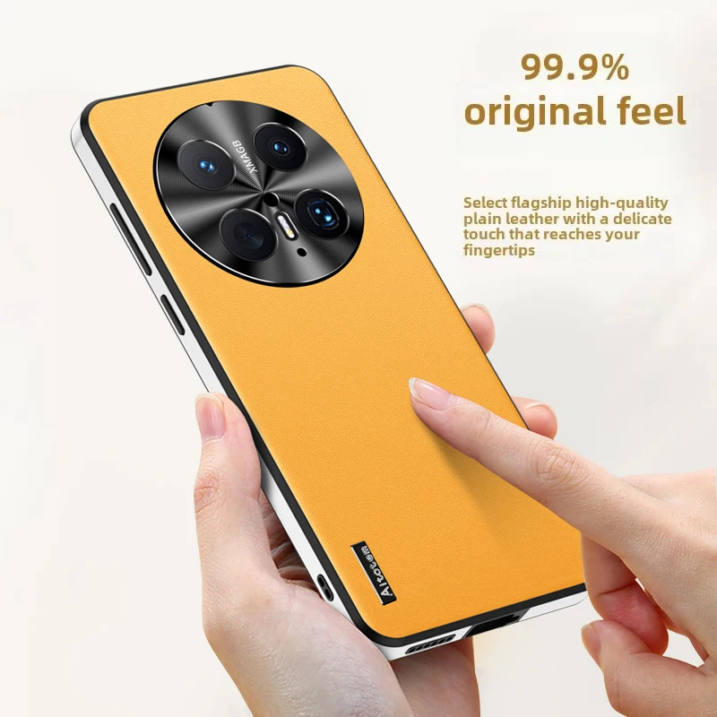 

Для Huawei Mate 70 30 40 50 60 Pro металлический объектив полная защита от падения чехол для телефона противоударный чехол роскошные кожаные задние чехлы