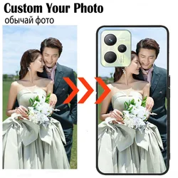 Customized Photo Phone Cases For Realme C35 C30 Back Cover DIY Image Name For Realme C53 C33 C63 C31 Case Picture Black Bumper