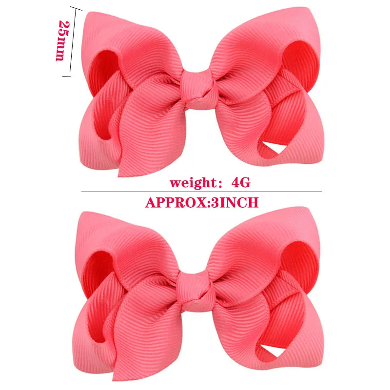 

40 colors 2pcs Boutique Grosgrain Ribbon Pinwheel 3" Hair Bows Alligator Clips For Babies Toddlers Teens