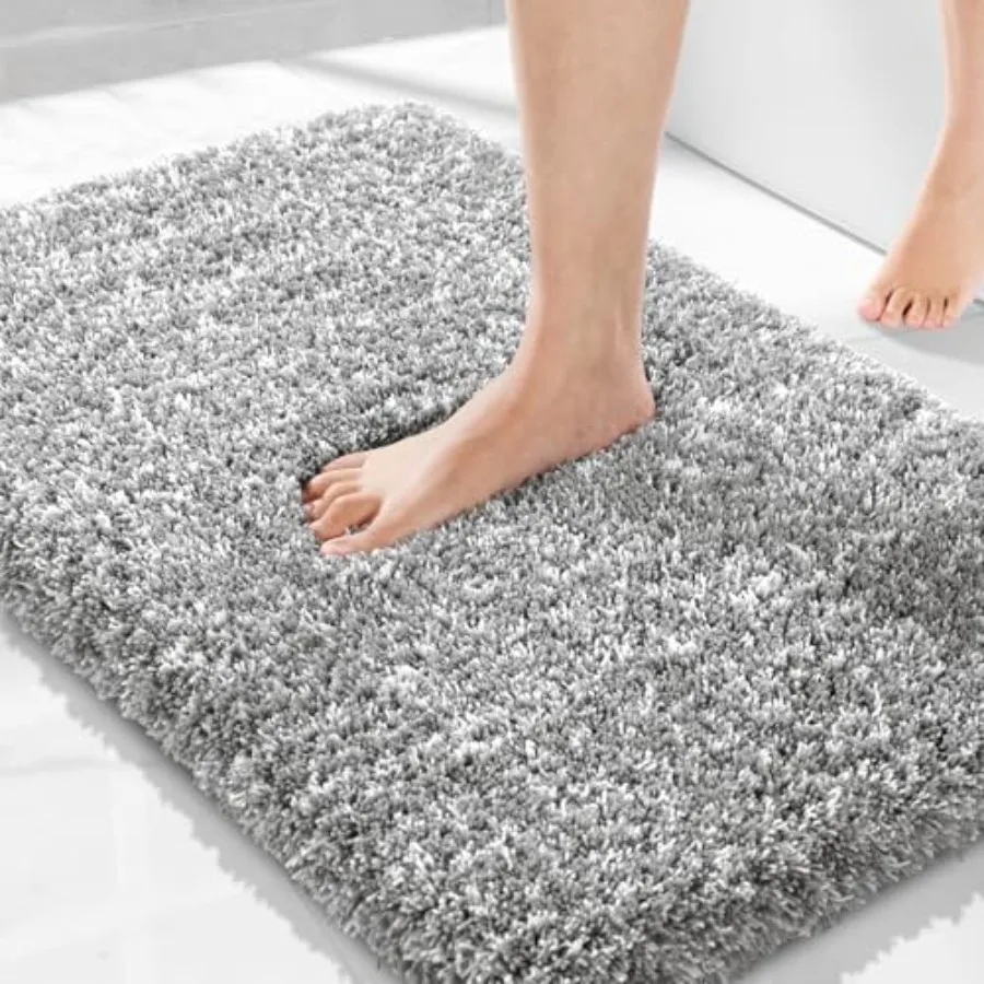 

Bathroom Rugs Non Slip Washable 32x20 Ultra Soft and Water Absorbent Bath Mats Plush Fluffy Shower Mat Outside Microfiber Thick