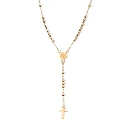 304 Stainless Steel Religious Necklace Cross Pendant Virgin Mary for Women Men Jewelry Gifts Overall 53cm long, 1 Piece